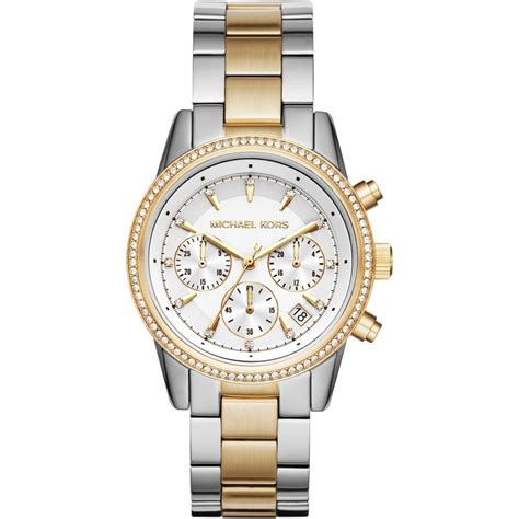 michael kors two tone watch espresso|michael kors chronograph ladies watch.